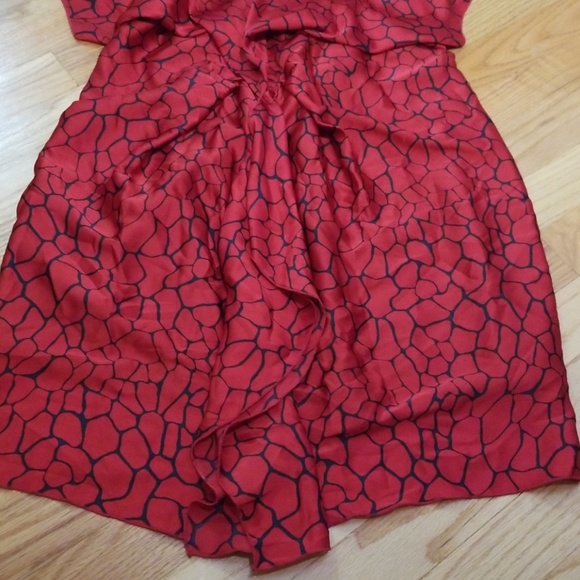 BCBGeneration Red & Black Print Ruffle Back Dress - Picture 5 of 6